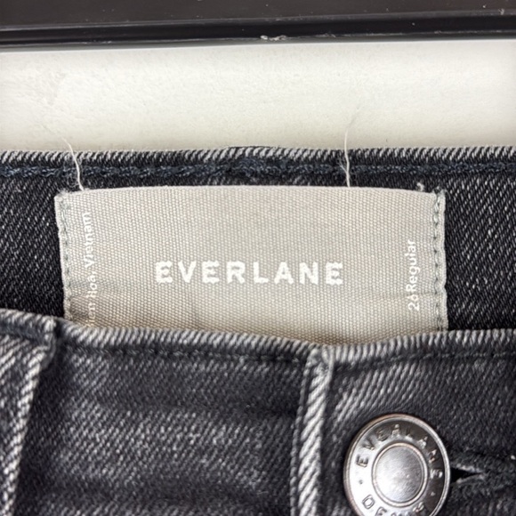 EVERLANE High Rise Slim Straight Cigarette Jeans Size 26 Black - Picture 4 of 11